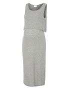 Mlbrynja June S/L Jrs Midi Dress 2F Grey Mamalicious