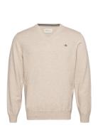 Classic Cotton V-Neck Beige GANT