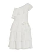 Viabbel Flounce Short Dress/Wc/Dc White Vila