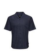 Onscaiden Ss Solid Resort Linen Noos Navy ONLY & SONS