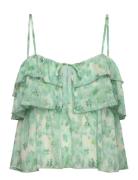 Recycled Chiffon Strap Top Green Rosemunde