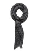 Monogram Jacquard Scarf 130X130 Black Calvin Klein