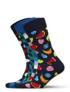 4-Pack Navy Socks Gift Set Patterned Happy Socks