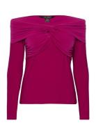 Jersey Off-The-Shoulder Top Purple Lauren Ralph Lauren