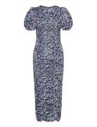 Coated Jersey Puffy Dress Blue ROTATE Birger Christensen