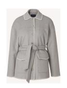 Miriam Wool Blend Blanket Stitch Jacket Grey Lexington Clothing