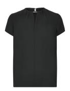 Metal Bar Short Sleeve Blouse Black Calvin Klein