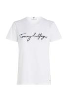 Reg C-Nk Signature Tee Ss White Tommy Hilfiger