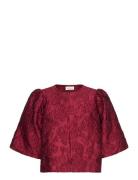 Cleo Pouf Sleeve Blouse Red Malina