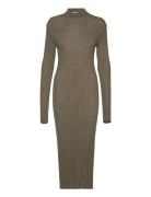 Ribbed Knitted Dress Khaki Hope