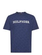 Aop Monogram Tee Navy Tommy Hilfiger