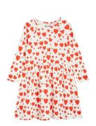 Hearts Aop Ls Dress Red Mini Rodini