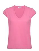 Cc Heart Basic V-Neck T-Shirt Pink Coster Copenhagen