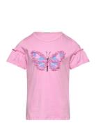 Ruffle Artwork T-Shirt Pink Tom Tailor