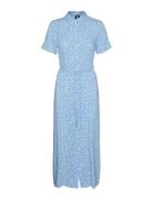 Vmeasy Joy S/S Long Shirt Dress Wvn Ga Blue Vero Moda