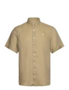 Mill Brook Linen Short Sleeve Shirt Lemon Pepper Green Timberland