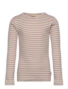 T-Shirt L/S Modal Striped Beige Petit Piao