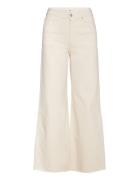 Mid Waist Culotte Jeans Beige Mango