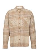 Whiting Overshirt Ombre Giant Wdwpane Beige / Pink Beige Wax London