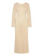 Ayra Fine Knitted Maxi Dress Beige Bubbleroom