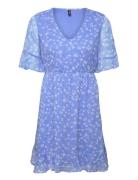 Vmsmilla 2/4 Short Dress Wvn Ga Blue Vero Moda