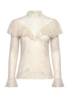 Joelle Polo Neck Lace Top Cream Malina