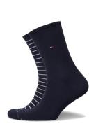 Th Women Sock 2P Small Stripe Blue Tommy Hilfiger