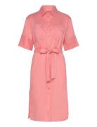 Rel Linen Ss Shirt Dress Pink GANT