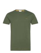 Contrast Logo Ss T-Shirt Green GANT