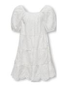 Kogcleo Life S/S Emb Dress Wvn White Kids Only