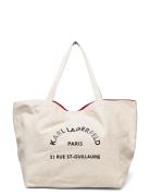 K/Rue St Guillaume Canvas Tote Cream Karl Lagerfeld
