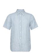 Kris Linen Ss Shirt Blue Les Deux