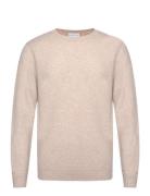 Man Chunky O-Neck Sweater Cream Davida Cashmere