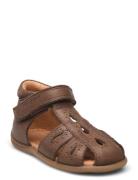 Starters? Drops Velcro Sandal Brown Pom Pom