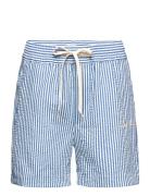 Stan Stripe Seersucker Swim Shorts Blue Les Deux