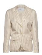 Drapy Striped Blazer Cream REMAIN Birger Christensen