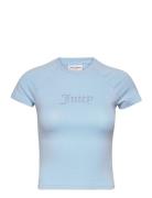 Shrunken Diamante Tee Blue Juicy Couture