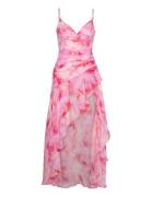 Sorella Printed Midi Dress Pink Bardot