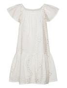 Embroidered Openwork Dress White Mango