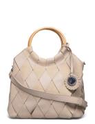 Bag, Wooden Handle Beige Ulrika