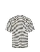 Akholger Frotte Stripe Tee Navy Anerkjendt