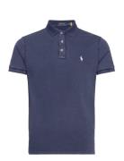 Custom Slim Fit Spa Terry Polo Shirt Navy Polo Ralph Lauren