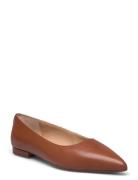 Londyn Burnished Leather Ballet Flat Brown Lauren Ralph Lauren