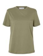 Slfmyessential Ss O-Neck Tee Noos Khaki Selected Femme