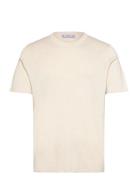 Cotton Blend Knitted T-Shirt Cream Mango