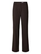 Slfrita Mw Wide Pant Mel Noos Brown Selected Femme