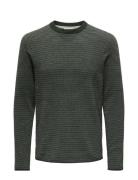 Onsniguel Reg 12 Stripe Crew Knit Green ONLY & SONS