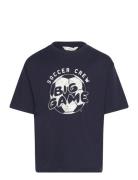 Printed Cotton-Blend T-Shirt Navy Mango