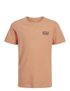 Jjstyd Chest Brand Tee Ss Ln Jnr Brown Jack & J S