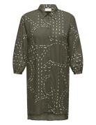 Carphoebe Life 3/4 Shirt Dress Aop Green ONLY Carmakoma